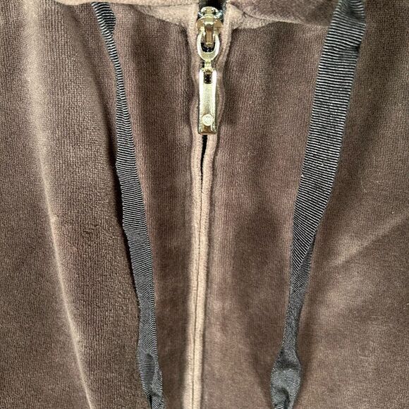 Motherhood Maternity Velour Gray Velour Zip Front Hoodie L - Picture 4 of 7